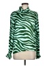 Bruce Glen Animal Print Green Long Sleeve Blouse Size M - photo 1