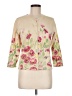 Garnet Hill Floral Ivory 3/4 Sleeve Blouse Size M - photo 1