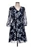 Just... Taylor 100% Polyester Print Blue Casual Dress Size 10 - photo 1
