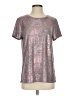 Kaari Blue Metallic Silver Short Sleeve T-Shirt Size S - photo 1