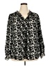 Max Studio 100% Polyester Animal Print Black Long Sleeve Blouse Size 2X - photo 1