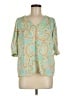 Sigrid Olsen 100% Polyester Paisley Teal 3/4 Sleeve Blouse Size M - photo 1