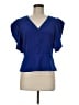 Scoop 100% Polyester Blue Short Sleeve Blouse Size 8 - photo 1