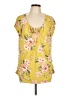 Luxology Yellow Short Sleeve Blouse Size L - photo 1