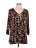 Susan Graver Brown 3/4 Sleeve Blouse Size L - photo 1