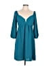 Monteau 100% Polyester Solid Teal Casual Dress Size L - photo 1