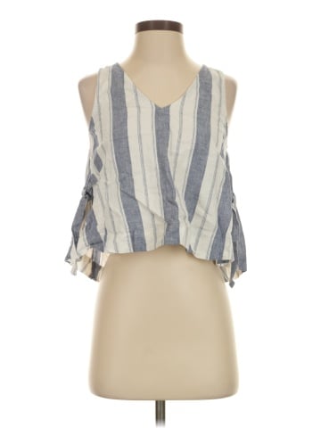 Madewell Linen-Blend Side-Tie Tank Top in Stripe (view 1)