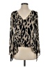 Parker 100% Silk Animal Print Black 3/4 Sleeve Silk Top Size XS - photo 1