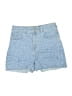 Express Animal Print Blue Denim Shorts Size 2 - photo 1