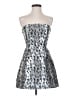 Amanda Uprichard 100% Polyester Metallic Silver Cocktail Dress Size XS - photo 1