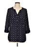 Roz & Ali 100% Polyester Polka Dots Blue 3/4 Sleeve Blouse Size L - photo 1