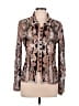 Cartise 100% Polyester Animal Print Brown Long Sleeve Blouse Size 12 - photo 1