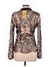 Cartise 100% Polyester Animal Print Brown Long Sleeve Blouse Size 12 - photo 2