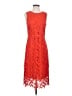 Ann Taylor 100% Polyester Solid Orange Cocktail Dress Size 4 - photo 1