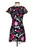 Sam Edelman 100% Nylon Floral Black Cocktail Dress Size 0 - photo 1