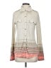 BCBGMAXAZRIA Chevron-herringbone Ivory Long Sleeve Blouse Size M - photo 1