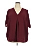 Ellos Burgundy Short Sleeve Blouse Size 18 - photo 1