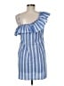 Snap Stripes Blue Casual Dress Size M - photo 2