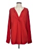 Rose + Olive Red Long Sleeve Blouse Size M - photo 1