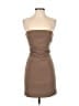 Zara 100% Polyester Solid Brown Cocktail Dress Size XS - photo 1