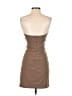 Zara 100% Polyester Solid Brown Cocktail Dress Size XS - photo 2