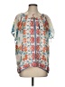 Johnny Was 100% Silk Floral Blue Short Sleeve Blouse Size S - photo 1