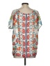 Johnny Was 100% Silk Floral Blue Short Sleeve Blouse Size S - photo 2