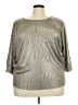 Kim & Cami Metallic Silver 3/4 Sleeve Top Size 2X - photo 1