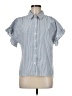 Caslon 100% Cotton Stripes Blue Short Sleeve Blouse Size M - photo 1