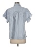 Caslon 100% Cotton Stripes Blue Short Sleeve Blouse Size M - photo 2
