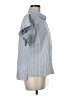 Caslon 100% Cotton Stripes Blue Short Sleeve Blouse Size M - photo 4