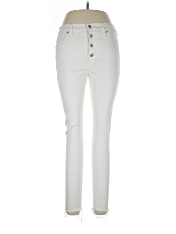 Madewell 9" Mid-Rise Skinny Jeans in Pure White (view 1)
