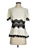 Bebe 100% Polyester Ivory Short Sleeve Top Size 0 - photo 1