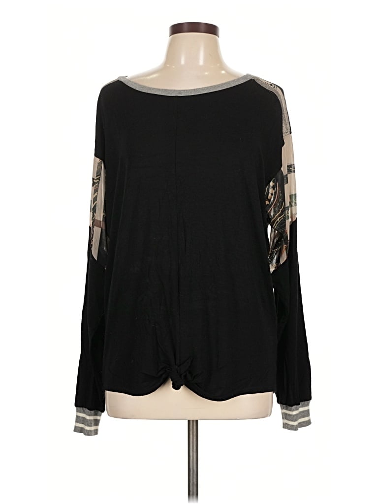 Pre-owned Tiny Long Sleeve Top Black Crew Neck Tops