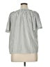 Lucky & Coco 100% Polyester Stripes Silver Short Sleeve Blouse Size XL - photo 2