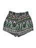 Blue Rain 100% Polyester Print Green Shorts Size S - photo 2