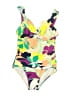 DKNY Floral Yellow One Piece Swimsuit Size 10 - photo 1