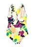 DKNY Floral Yellow One Piece Swimsuit Size 10 - photo 2