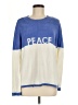 Peace Love World Color Block Blue Pullover Sweater Size M - photo 1