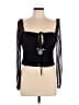 Self-Portrait Black Long Sleeve Top Size 10 - photo 1
