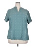 Blooming Jelly 100% Polyester Teal Short Sleeve Blouse Size XXL - photo 1
