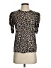 A.L.C. 100% Cotton Animal Print Brown Short Sleeve Turtleneck Size S - photo 1