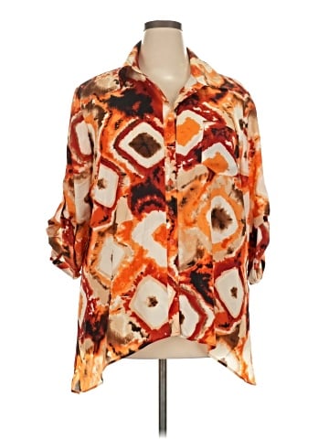 Ashley Stewart 3/4 Sleeve Button-Down Shirt (view 1)