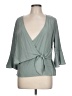 En Elly 100% Polyester Green 3/4 Sleeve Blouse Size L - photo 1
