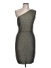 BCBGMAXAZRIA Metallic Gray Cocktail Dress Size L - photo 1