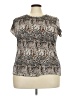 DressBarn 100% Polyester Silver Short Sleeve Blouse Size 3X - photo 1