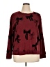 Jane and Delancey Print Burgundy Pullover Sweater Size XL - photo 1