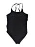 Summer Solid Black One Piece Swimsuit Size L - photo 2