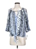 BCX 100% Polyester Blue 3/4 Sleeve Blouse Size XS - photo 1