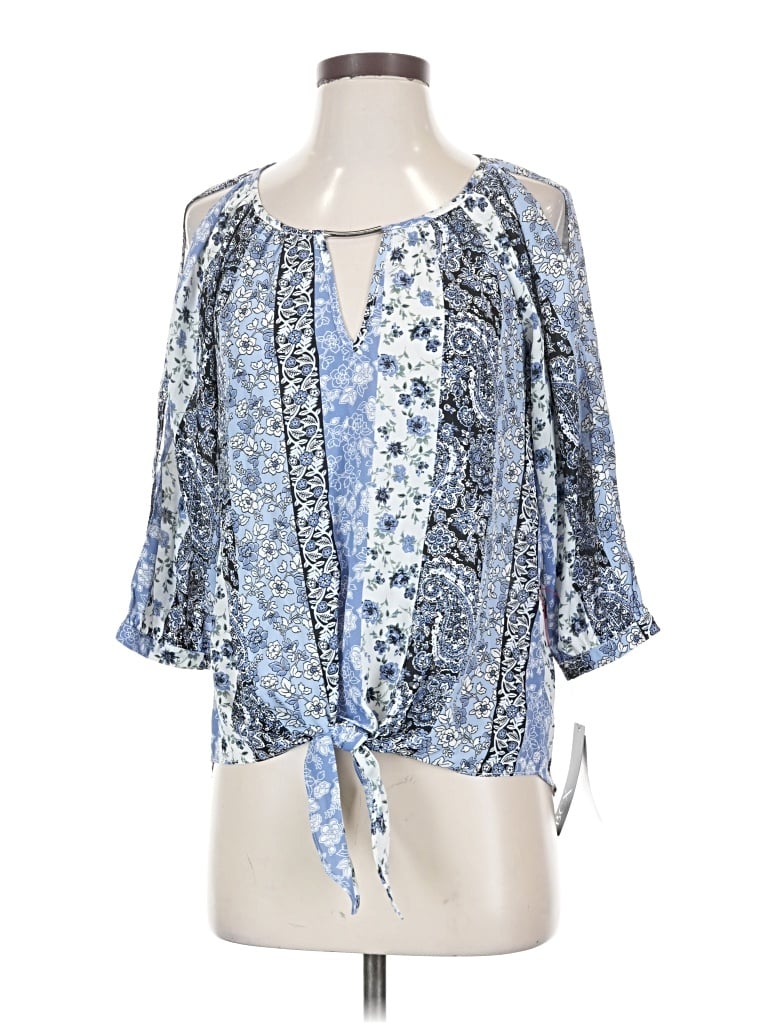 Bcx 3/4 Sleeve Blouse In Blue